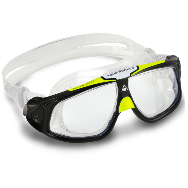 Очки для плавания Seal 2.0 (прозрачные линзы; black/bright green)
